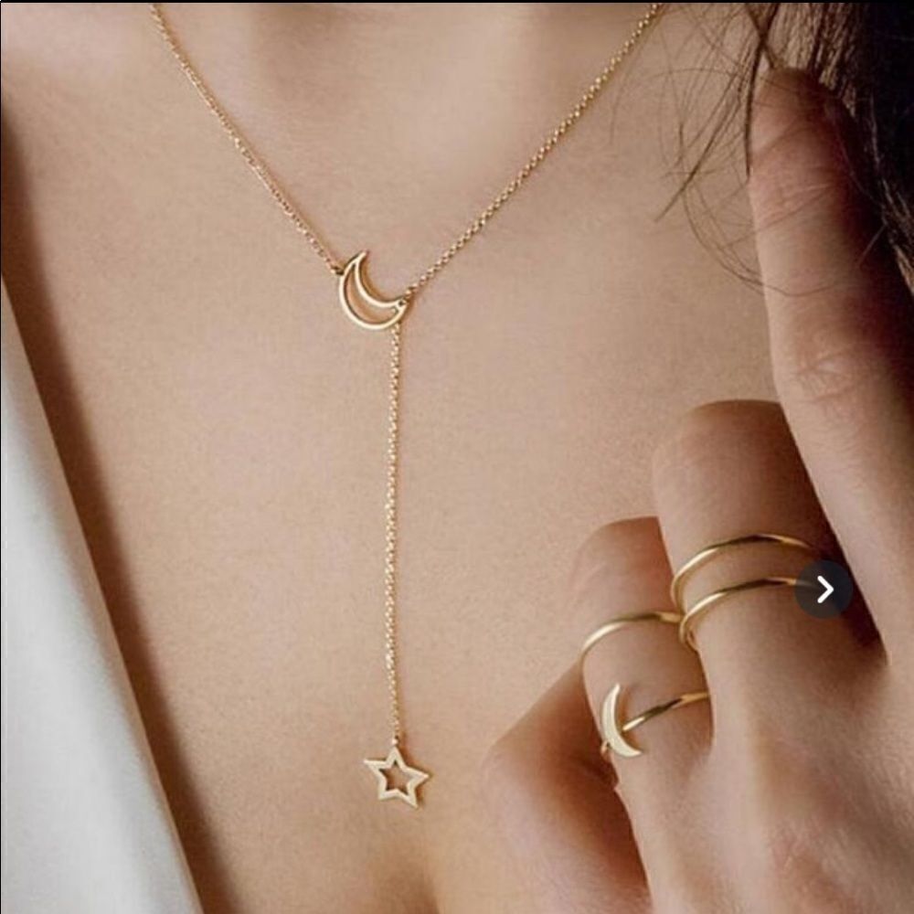 Necklace Adjustable Moon Star Zinc Alloy cute